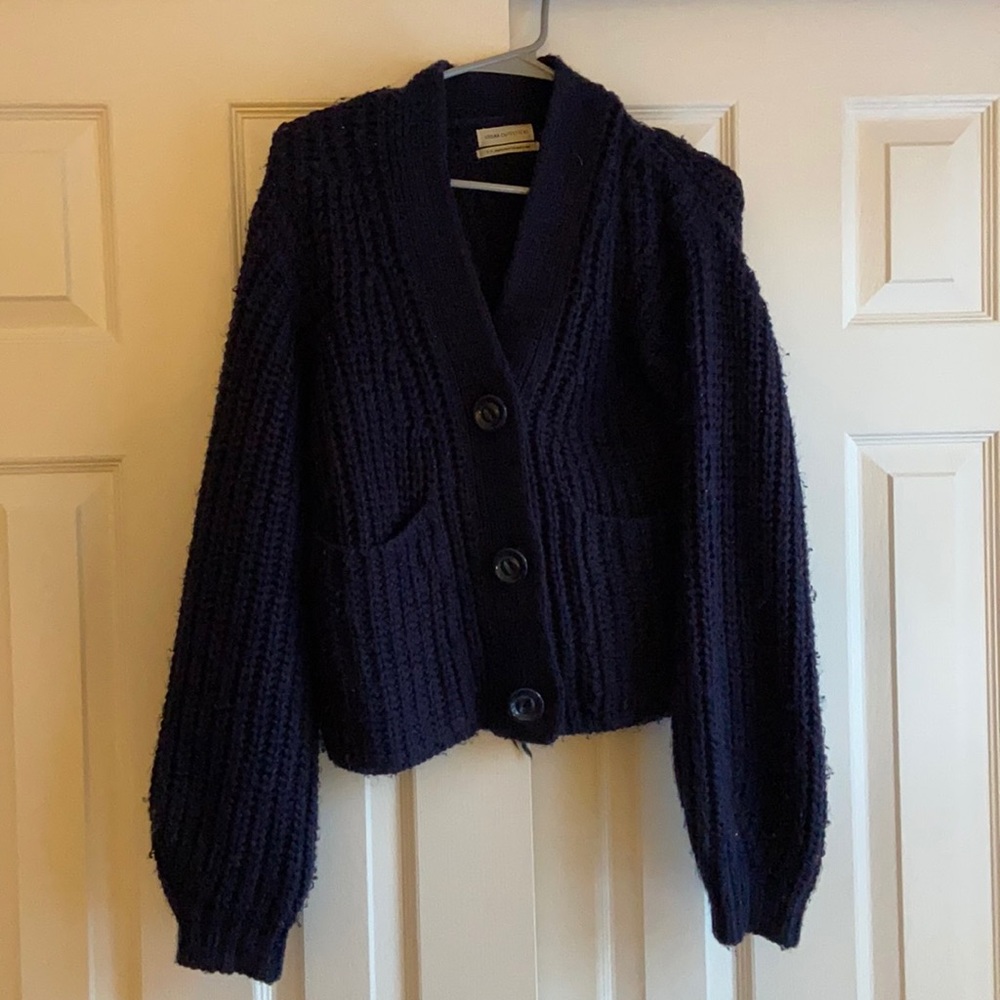 urban outfitters navy knit cardigan